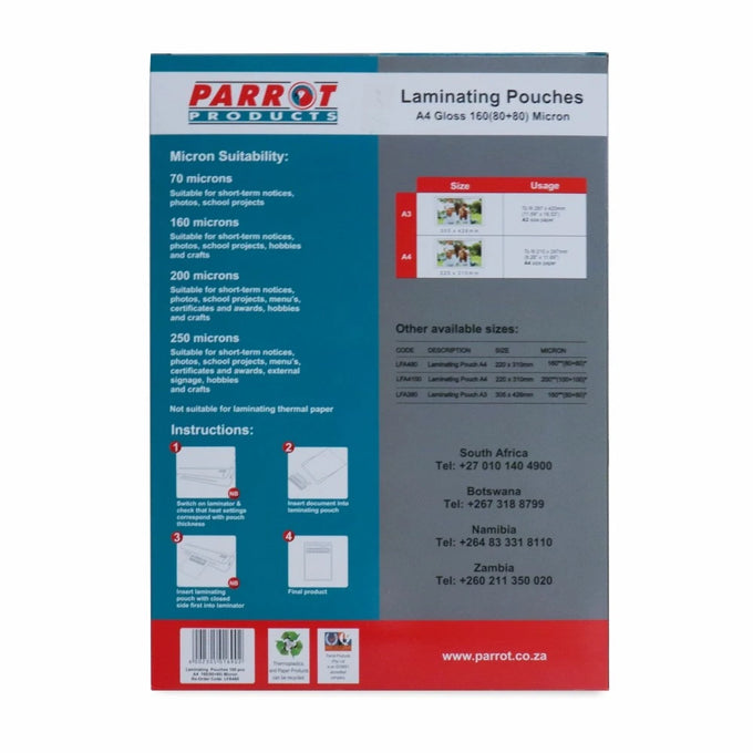 Parrot Laminating Pouch A4 220X310 160(80+80) Mic Box 100 - image 14