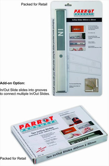 Parrot In/Out Slide 400X50mm Ten Boxed Retail - image 01