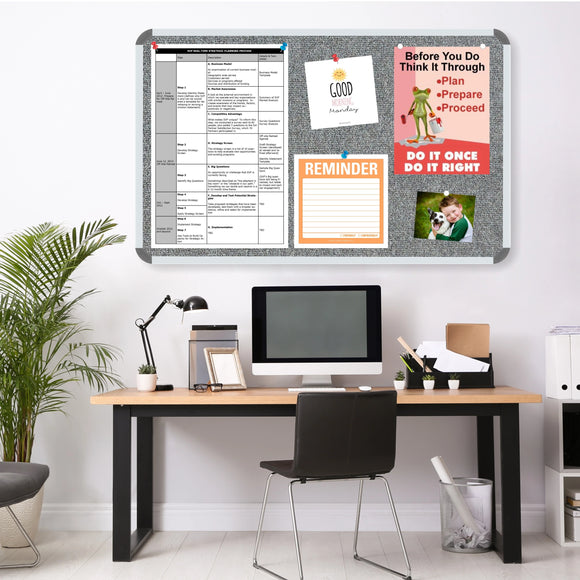 Parrot Bulletin Board Ribbed Alum Frame 900x600mm Laurel - image 02