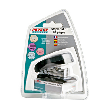 Image of Stapler Plastic Mini Black + Staples (1000X26/6)