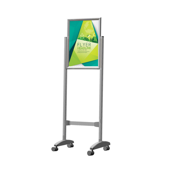 Image of Stand Poster Frame Castors Double Sided A0