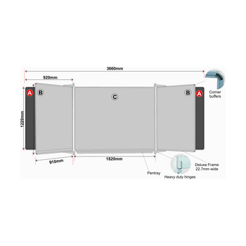 Image of Educational Board Side Panel 1220*1220 Mag White Squares
