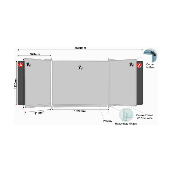 Image of Educational Board Side Panel 1220*1220 Mag White Squares