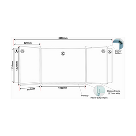 Image of Educational Board S/Leaf 1220*910 Mag White Lines/Squares