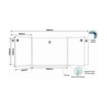 Image of Educational Board S/Leaf 1220*910 Mag White Lines/Squares
