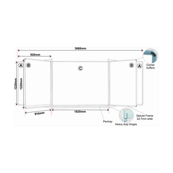 Image of Educational Board S/Leaf 1220*910 Mag White Lines/Squares