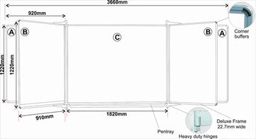 Parrot Educational Board S/Leaf 1220x910 Mag White Lines/Squares - image 02