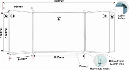 Parrot Educational Board S/Leaf 1220x910 Mag White Lines/Squares - image 01