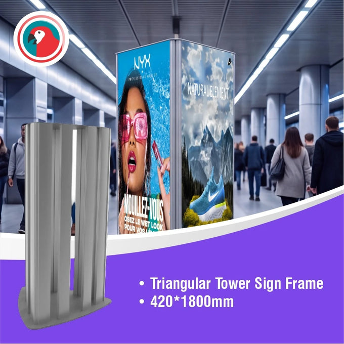 Parrot Sign Frame 420X1800mm Triangular Tower - image 05