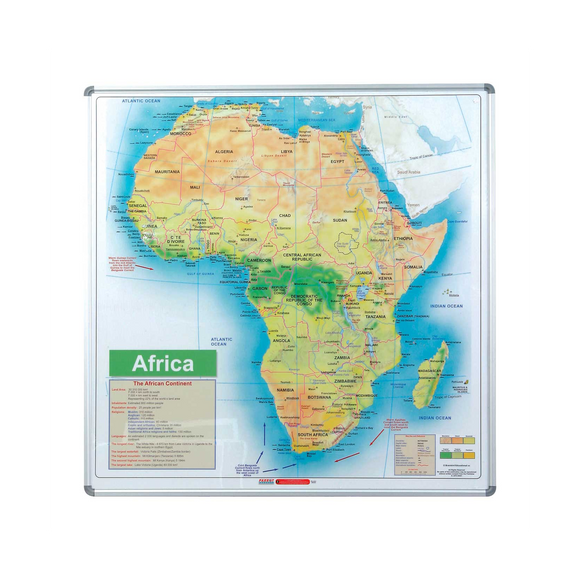 Image of Edu Bd Map Africa 1230X1230Mm Magnetic White