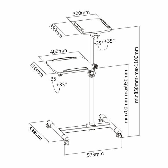 Parrot Data Projector&Laptop Trolley 1000x880x620mm - image 03