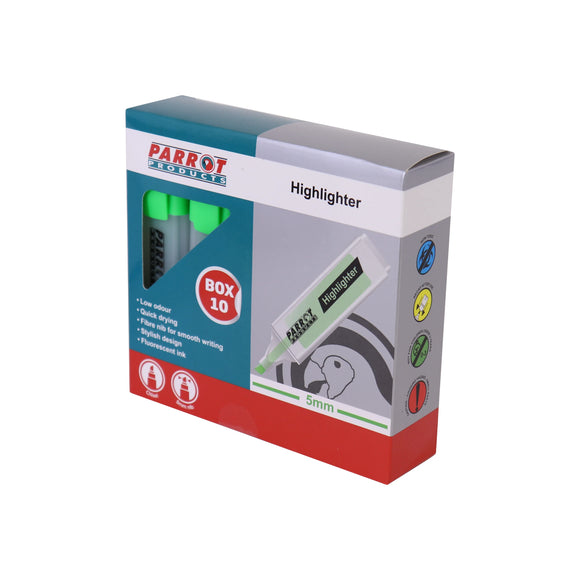 Parrot Marker Highlighter Box 10 Green - image 01