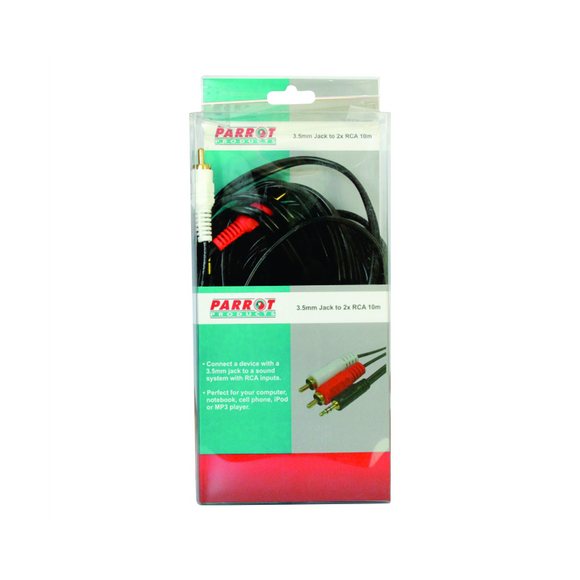 Image of Cable - Audio 3.5Mm Jack - Two Male Rca 10M