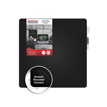 Image of Whiteboard Tile Magnetic 355X355Mm Black