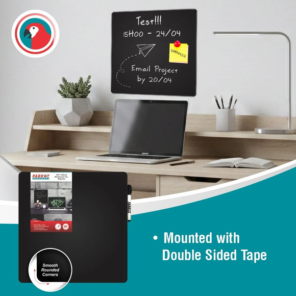 Parrot Whiteboard Tile Magnetic 355X355mm Black - image 02