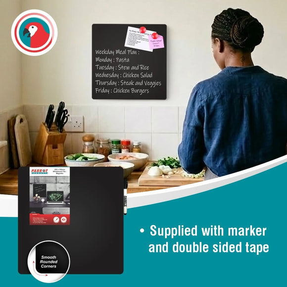 Parrot Whiteboard Tile Magnetic 355X355mm Black - image 03