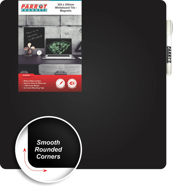Parrot Whiteboard Tile Magnetic 355X355mm Black - image 07