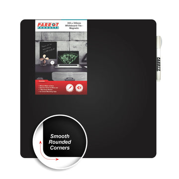 Parrot Whiteboard Tile Magnetic 355X355mm Black - image 01