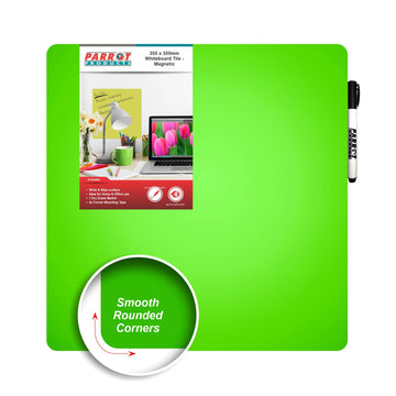 Parrot Whiteboard Tile Magnetic 355X355mm Green - image 01