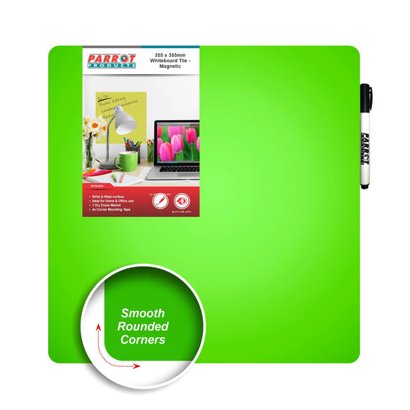 Parrot Whiteboard Tile Magnetic 355X355mm Green - image 01