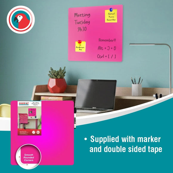 Parrot Whiteboard Tile Magnetic 355X355mm Pink - image 08