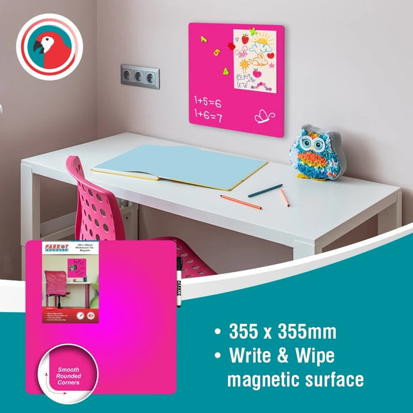 Parrot Whiteboard Tile Magnetic 355X355mm Pink - image 09