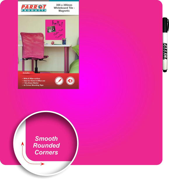 Parrot Whiteboard Tile Magnetic 355X355mm Pink - image 10