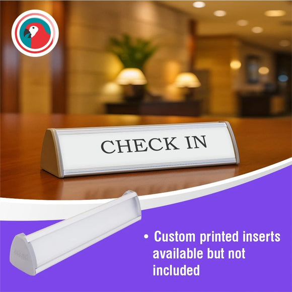 Parrot Sign Frame Desk Name Plate 280X50mm Double Sided - image 05