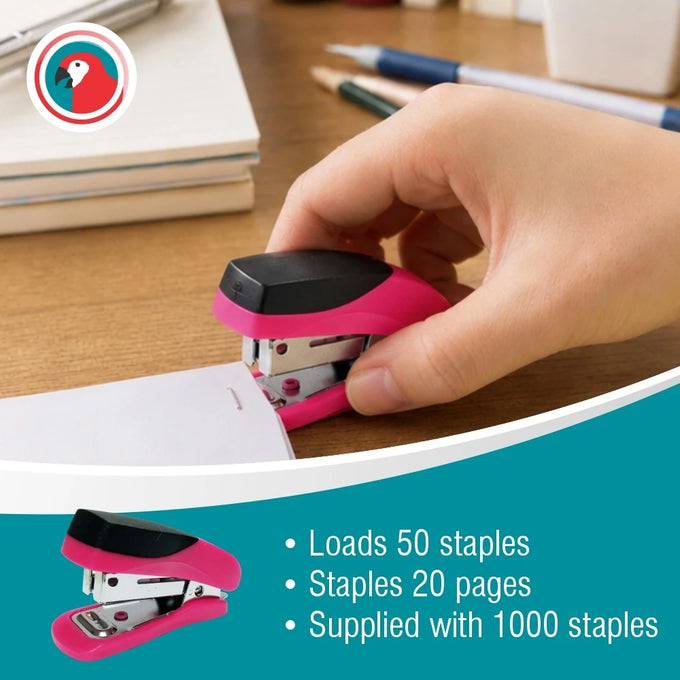 Parrot Stapler Plastic Mini Pink + Staples (1000X26/6) - image 08