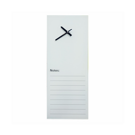 Image of Clock Glass With Notes 210 X 580Mm White
