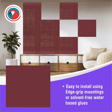 Parrot Decorative Glass Wall Tile 598mm X 650mm Purple Red - image 01