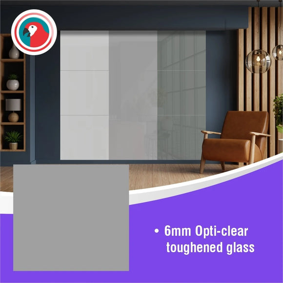 Parrot Decorative Glass Wall Tile 598mm X 650mm Signal Grey - image 06