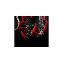 Image of Decorative Glass Wall Tile 598Mm X 650Mm Chilli