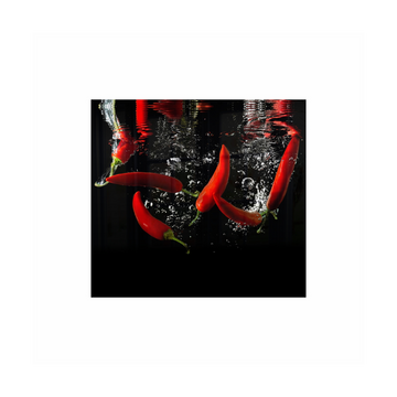 Image of Decorative Glass Wall Tile 598Mm X 650Mm Chilli
