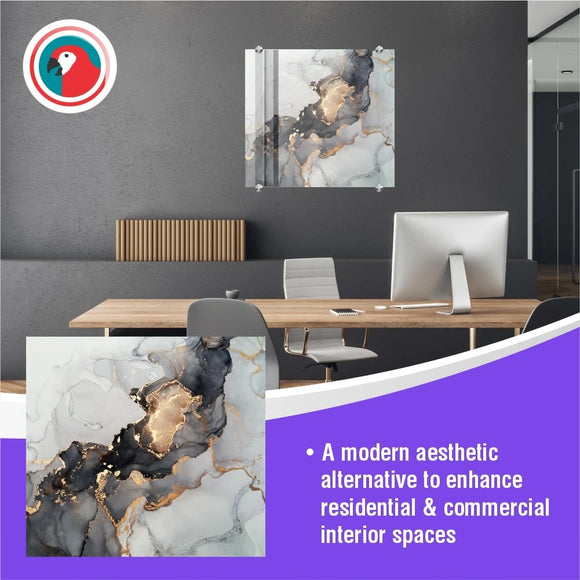 Parrot Decorative Glass Wall Tile 598mm X 650mm Ink Contrast - image 08