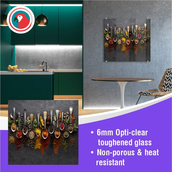 Parrot Decorative Glass Wall Tile 598mm X 650mm Spices - image 05