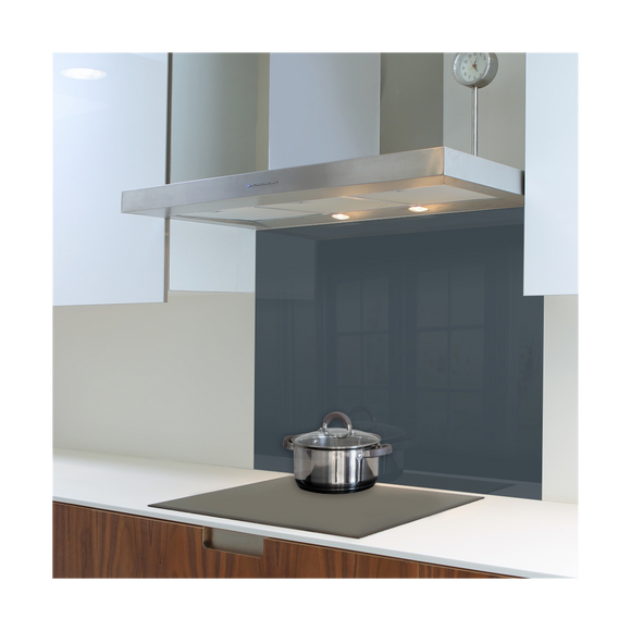 Image of Decorative Glass Wall Tile 898Mm X 700Mm Grey Blue