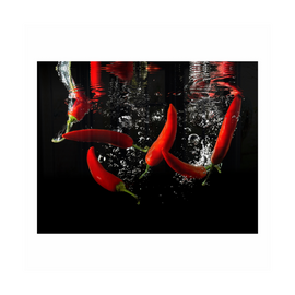 Image of Decorative Glass Wall Tile 898Mm X 700Mm Chilli