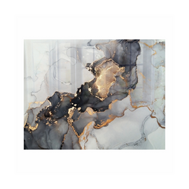 Image of Decorative Glass Wall Tile 898Mm X 700Mm Ink Contrast