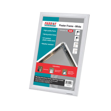 Parrot Poster Frame A4 330x240mm Single Mitred Econo White - image 01