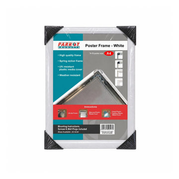 Parrot Poster Frame A4 330x240mm Single Mitred Econo White - image 02