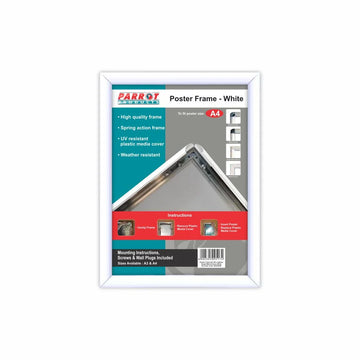 Parrot Poster Frame A4 330x240mm Single Mitred Econo White - image 01