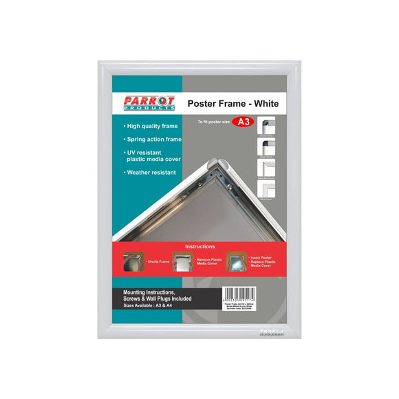 Parrot Poster Frame A3 450x330mm Single Mitred Econo White - image 08