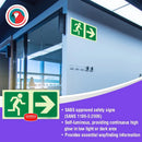 Parrot Photoluminescent 190mm Safety Sign -E1-Running Man+Arrow Right - image 02