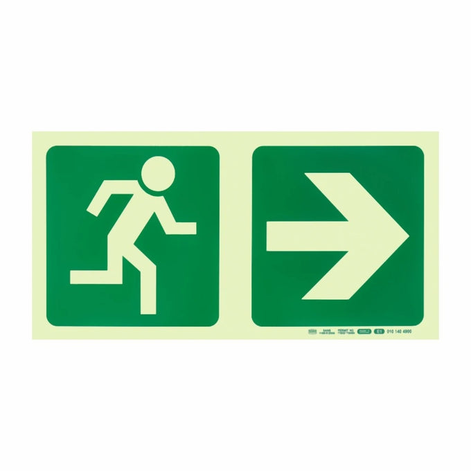 Parrot Photoluminescent 190mm Safety Sign -E1-Running Man+Arrow Right - image 05