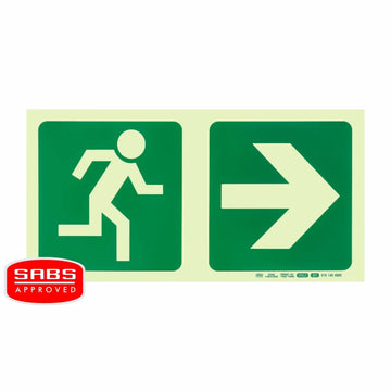 Parrot Photoluminescent 190mm Safety Sign -E1-Running Man+Arrow Right - image 01