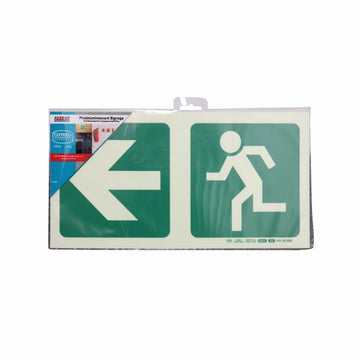 Parrot Photoluminescent 190mm Safety Sign -E2-Arrow Left+Running Man - image 02