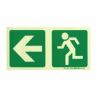Parrot Photoluminescent 190mm Safety Sign -E2-Arrow Left+Running Man - image 04
