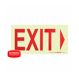 Image of Photoluminescent 190Mm Safety Sign -E4-Exit+Arrow Right