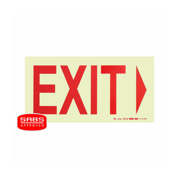 Image of Photoluminescent 190Mm Safety Sign -E4-Exit+Arrow Right
